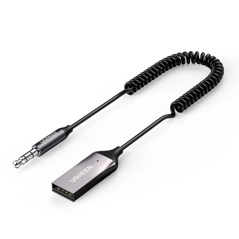 Odbiornik audio UGREEN CM309 Bluetooth 5.0 USB z gniazdem AUX 3,5 mm, czarny, 20–20000 Hz