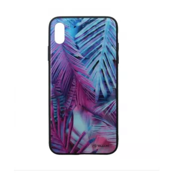 Ochronna szklana nakładka-obudowa Tellur do iPhone XS Max z nadrukowanym wzorem palm