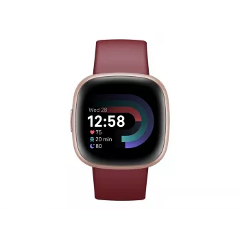 Versa 4 | Smartwatch | NFC | GPS (satelita) | AMOLED | Ekran dotykowy | Monitorowanie aktywności 24/7 | Wodoodporny | Bluetooth | Wi-Fi | Beet Juice/miedź Rose