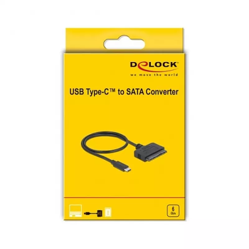 DeLOCK 63803 adapter kablowy USB C 22-pin SATA Czarny 0.5m