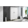 Szafa cama meble LOTTA 2D2D, 2 drzwi, rama dąb Sonoma z białymi frontami, 1100×550×1900 mm
