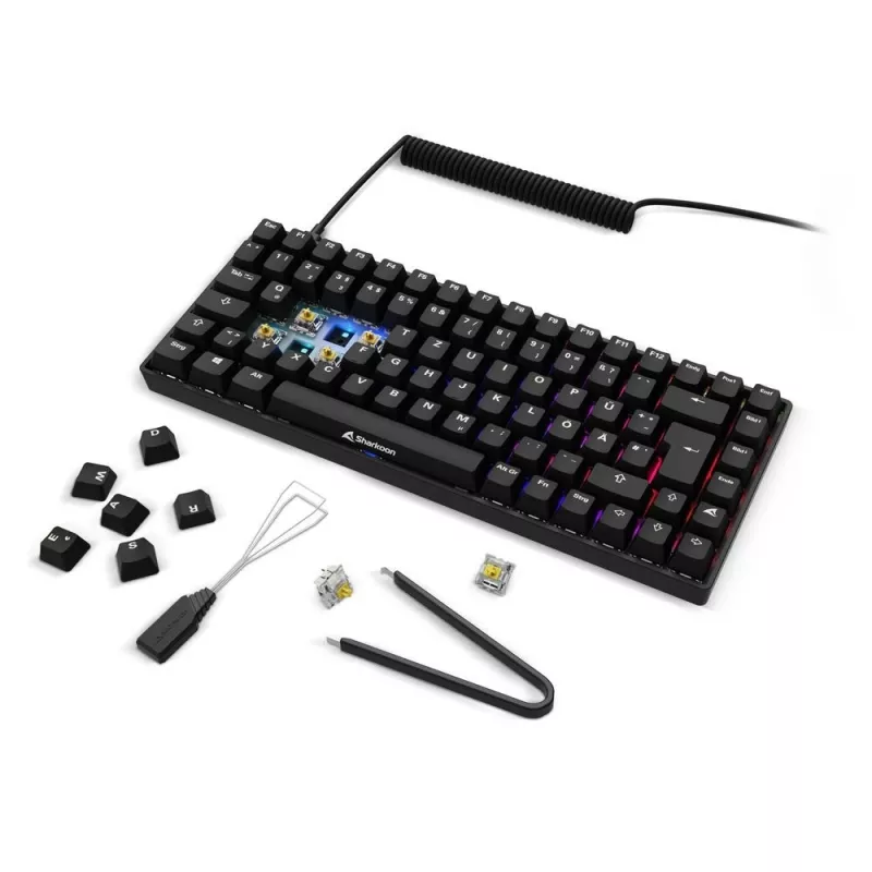 Mechaniczna klawiatura gamingowa Sharkoon Skiller SGK50S3 PBT czarno-żółta RGB