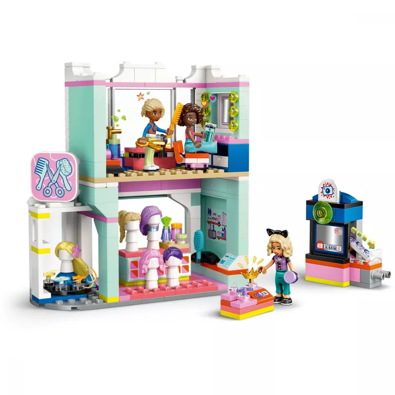 Zestaw LEGO Friends Salon fryzjerski i sklep dekoracyjny 42662 — minilaleczki, scena salonu, akcesoria