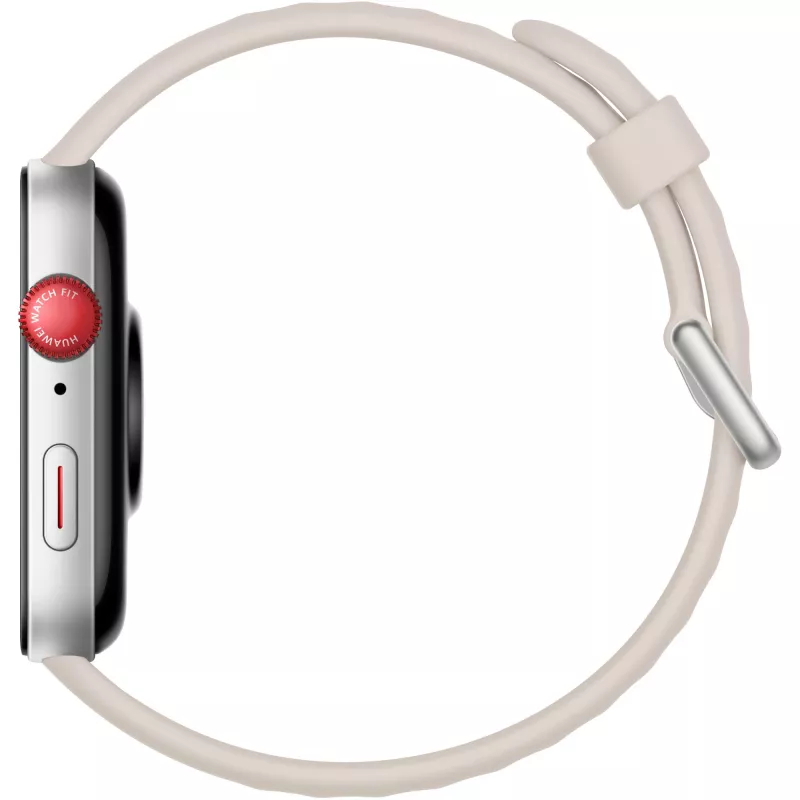 Huawei Watch Fit 3 - Stop ze stopu aluminium - Inteligentny zegarek z paskiem - Skóra - Biały - Rozmiar nadgarstka: 120-190 mm - Wyświetlacz 4,6 cm (1,82) - Bluetooth