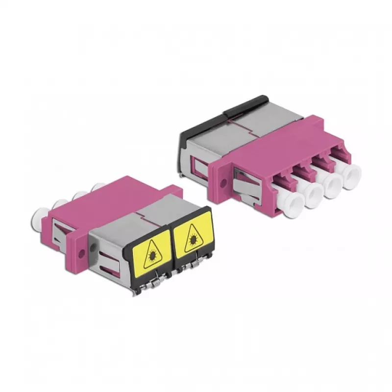 Łącznik światłowodowy DeLOCK 86906 LC Quad żeński na LC Quad żeński wielomodowy fioletowy