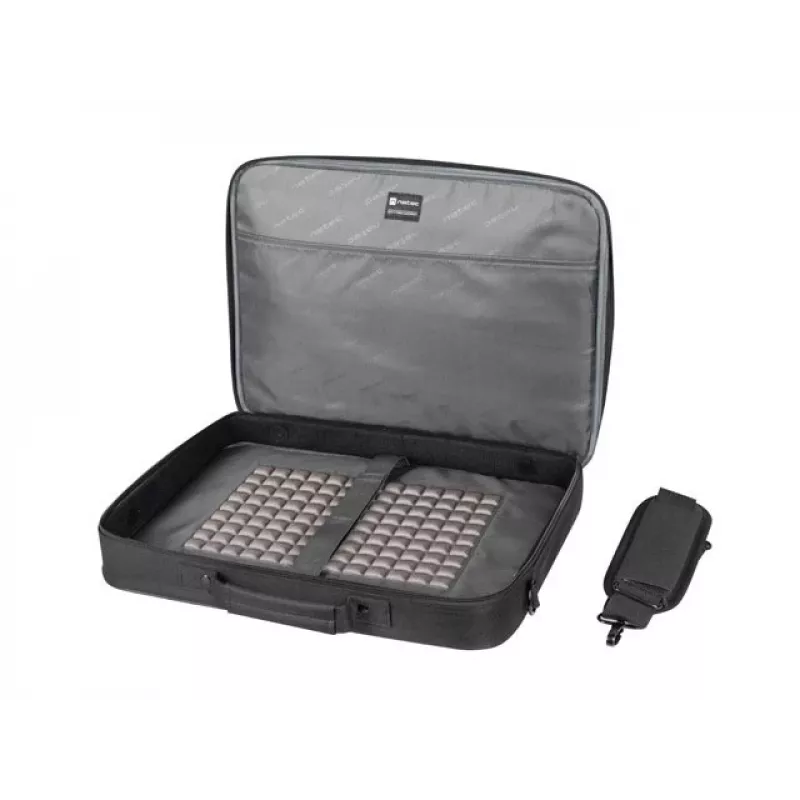 Teczka NATEC Boxer Lite 39,6 cm (15,6 cala) – poliester, 2 komory, pasek na ramię, 410×305×65 mm, 750 g