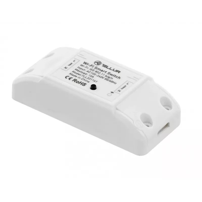 Inline WiFi Switch Tellur TLL331161 2200W — inteligentny przekaźnik liniowy do lamp i urządzeń