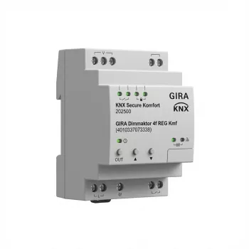 4-kanałowy siłownik ściemniający KNX Gira Dimmaktor REG KNX Secure 202500, 4 wyjścia