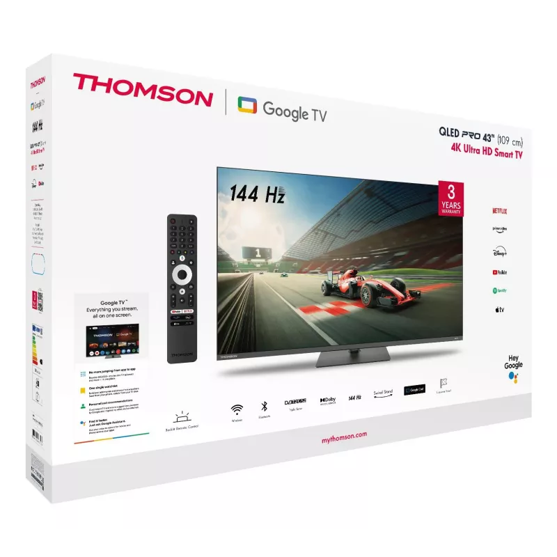 Telewizor THOMSON 43 inch QLED Pro 4K Ultra HD 3840 x 2160 pikseli, płaski, 16:9, 43QG7C04
