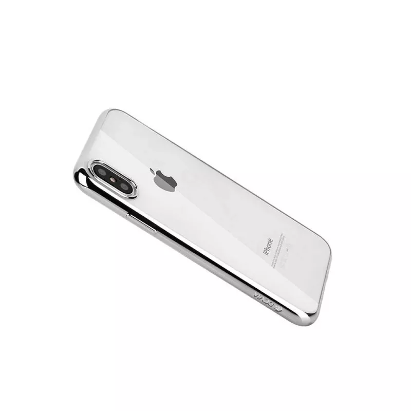 Miękkie etui Devia do iPhone XS Max — TPU, srebrne, smukłe etui ochronne