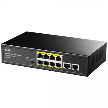 Przełącznik sieciowy Cudy FS1010P Fast Ethernet (10/100) Power over Ethernet (PoE) Czarny