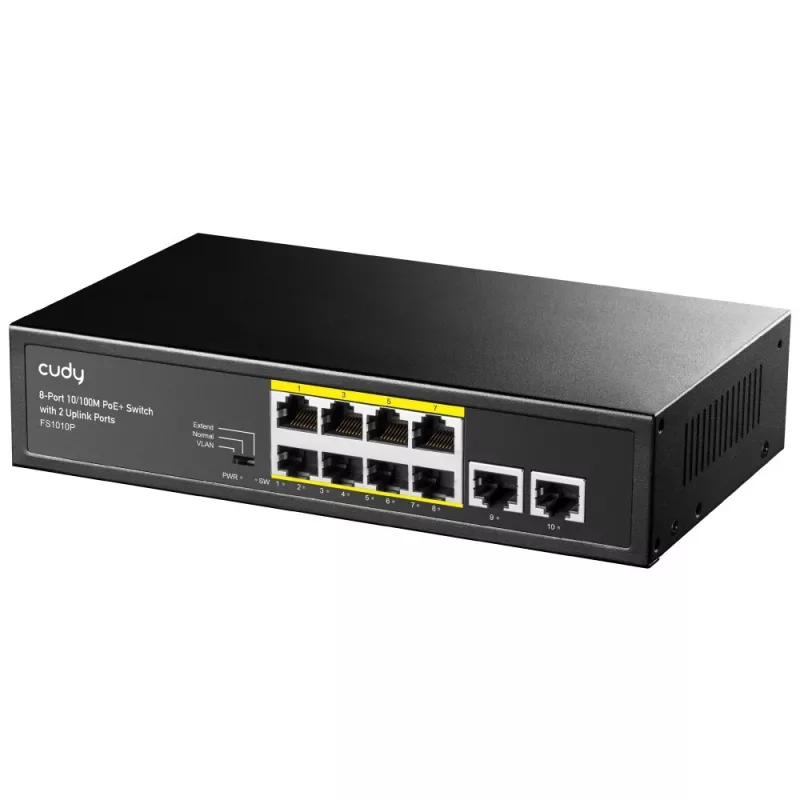 Przełącznik sieciowy Cudy FS1010P Fast Ethernet (10/100) Power over Ethernet (PoE) Czarny