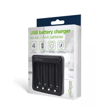 Ładowarka do akumulatorów Gembird BC-USB-03 USB Kompatybilna AA AAA Czarna