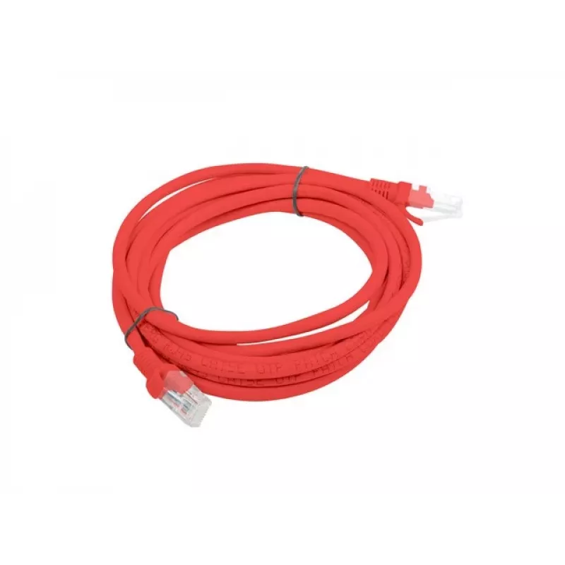 PATCHCORD Cat.6 UTP 3M Czerwony FLUKE PASSED LANBERG 10-SZT.