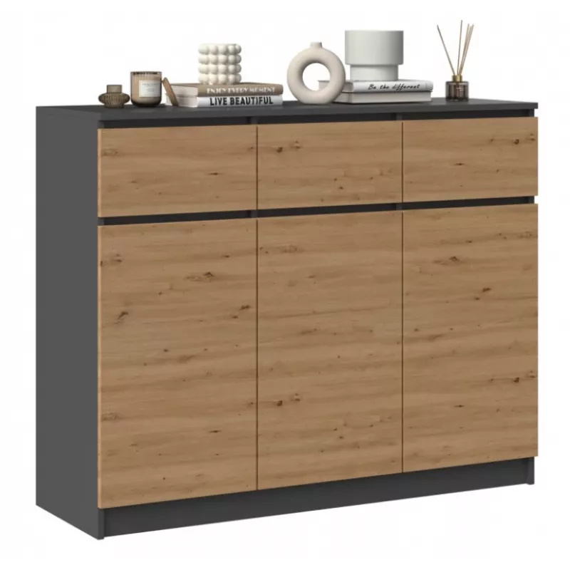 3D3S komoda 120x40x97 cm, antracyt/artisan
