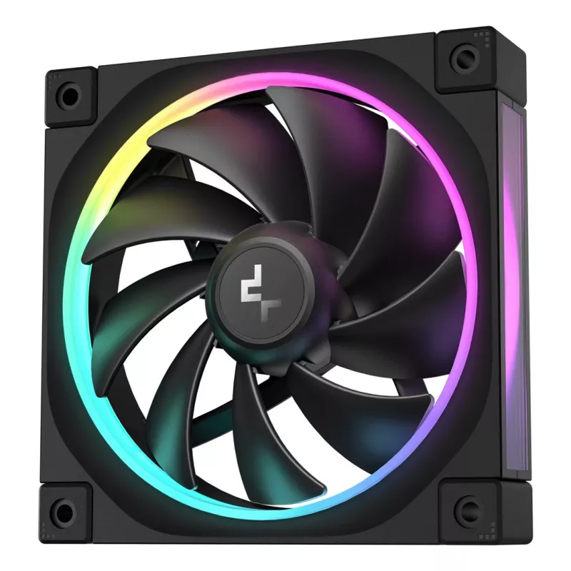 Wentylator PC 120 mm DeepCool FL12 3-in-1 Czarny, 120×25 mm, 2150 RPM, łożysko Fluid Dynamic Bearing, PWM, 55 CFM, 32 dB, zestaw 3 szt.