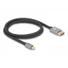 Kabel DeLOCK Mini DisplayPort na DisplayPort 8K 60 Hz 1 m szary metal bez zatrzasku