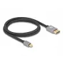 Kabel DeLOCK Mini DisplayPort na DisplayPort 8K 60 Hz 1 m szary metal bez zatrzasku