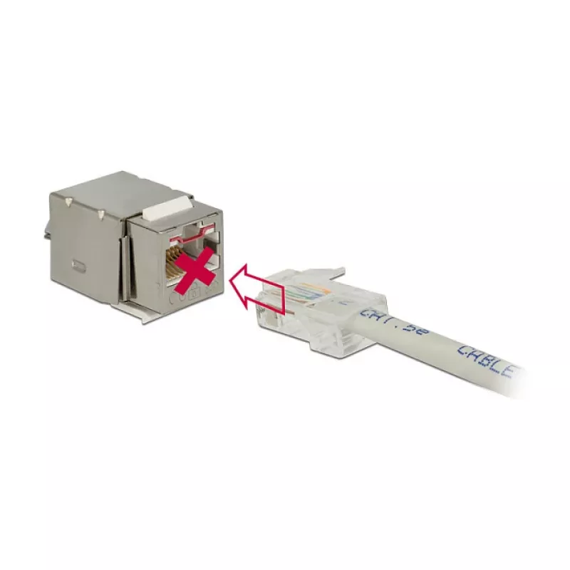 Moduł keystone DELOCK 86404 — RJ-45 srebrny, 38,5×22,3×17,3 mm