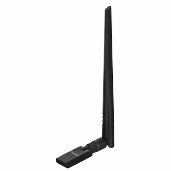 Adapter USB Wi‑Fi LANBERG NC-0300-WIE, USB 2.0, dwie zewnętrzne anteny 5 dBi, WLAN 300 Mbps, Ethernet/WLAN, czarny