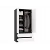 Szafa top e shop MALWA SS-90, 90×180×50 cm, rama antracytowa, białe drzwi uchylne, 2 szuflady, laminat 16 mm