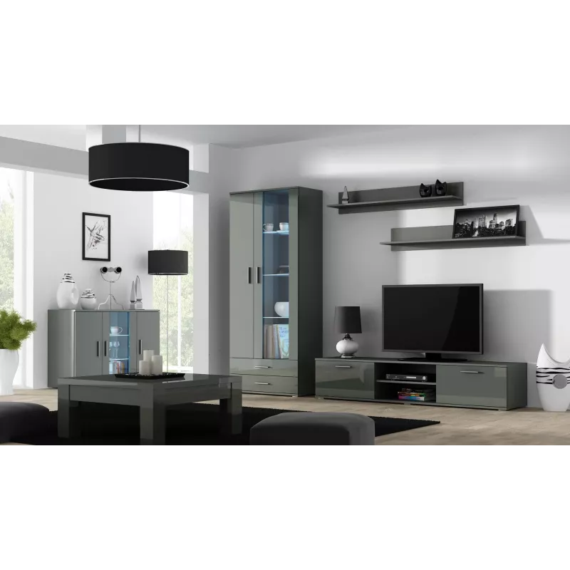 Cama Komoda 120 cm SOHO S7 szary/szary połysk
