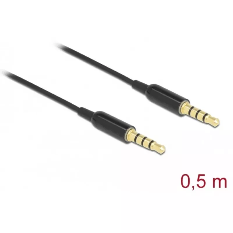 Kabel audio DeLOCK 66075 0,5 m 3,5 mm Czarny
