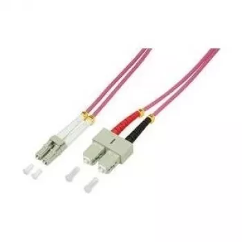 LogiLink - Kabel krosowy - SC multi-mode (M) do LC Multi-Mode (M) - 1,0 m - Światłowód - Duplex - 50/125 mikrometra - OM4 - Bezhalogenowy - fioletowy wrzosowy (FP4LS01)