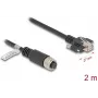 Kabel sieciowy DeLOCK M12 Kabel A-kodowany 8-pinowy żeński do wtyku RJ45 Kat.5e 2 m czarny