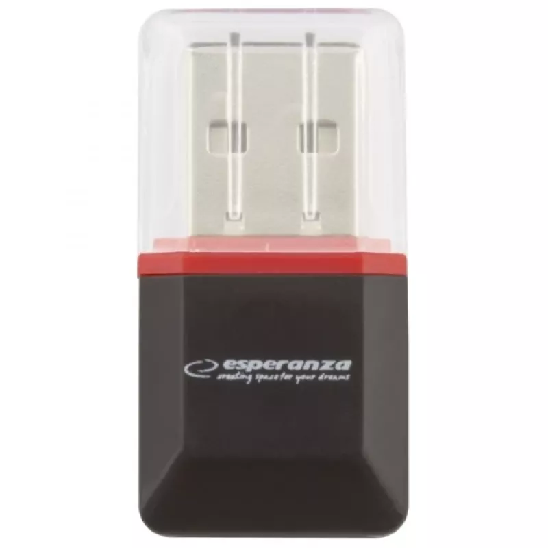 Czytnik kart Esperanza EA134K Czarny, Srebrny, Przezroczysty USB 2.0