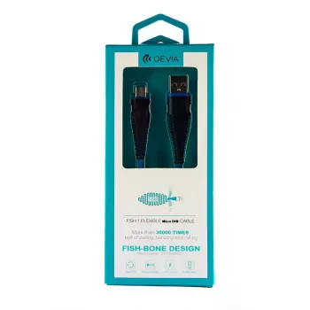 Kabel USB Micro-B Devia Fish 1 Series 5V 2,4A 1,5m niebieski