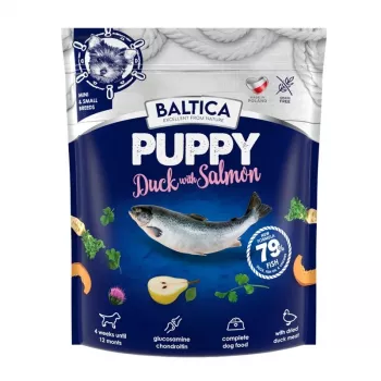 Sucha karma dla psa BALTICA Puppy Duck with Salmon XS/S 1 kg — formuła dla szczeniąt małych ras