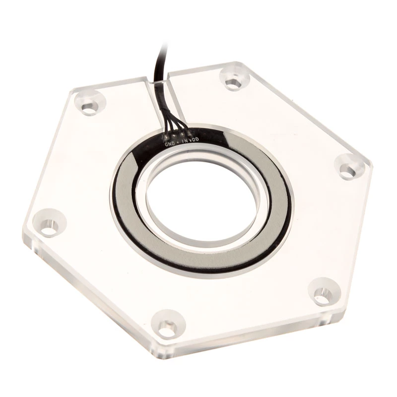 Zestaw montażowy BitsPower Hexagon BP-WTHU-RGB — akryl przezroczysty, 91.4×80×6.5 mm
