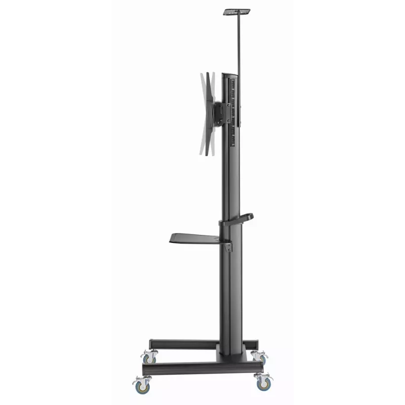 Wolnostojący stojak pod telewizor Gembird TVS-70T-02 do ekranów 37–70 cali, maks. 70 kg, VESA 200x200–600x400, regulacja pochylenia ±5°/−12°, regulowana wysokość, kółka jezdne, zarządzanie kablami