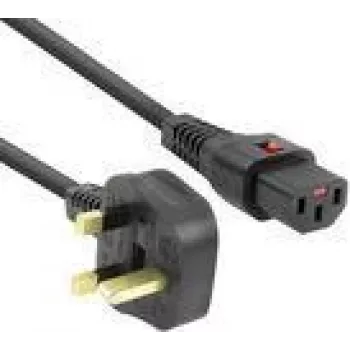 Kabel zasilający ACT PC980 — wtyczka UK do C13 IEC Lock, 2 m, 230 V 10 A, czarny