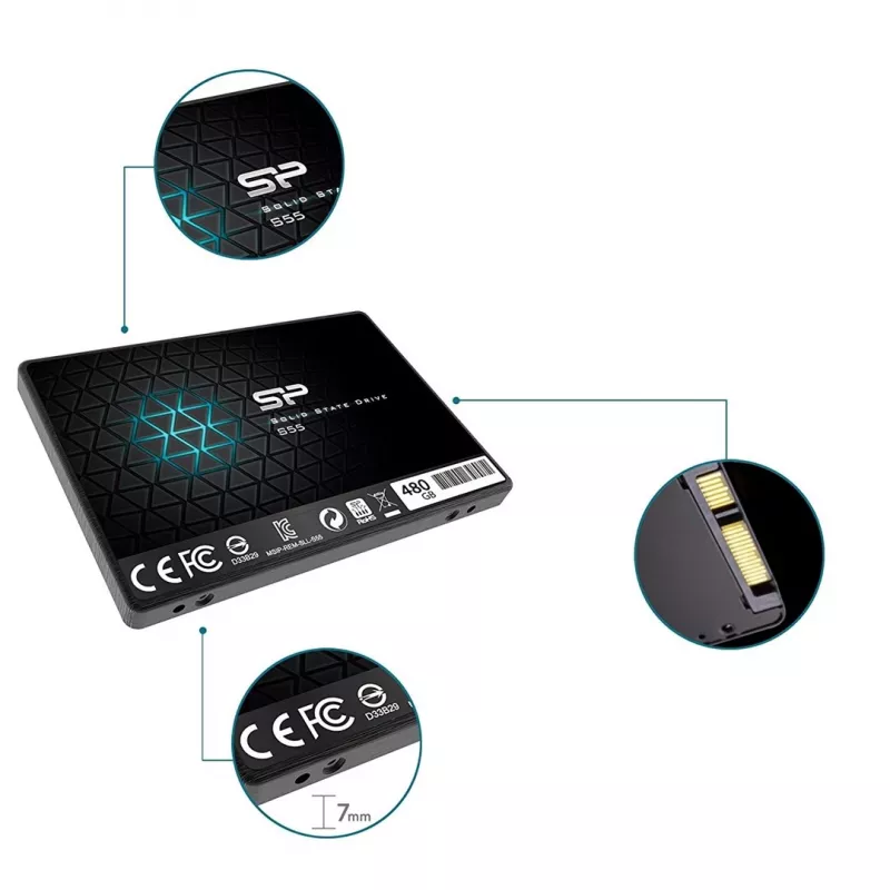 Dysk SSD Silicon Power cienki S55 480 GB 2.5 SATA III TLC