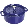 Staub 24 cm okrągły garnek żeliwny ciemnoniebieski