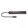 Hub USB-C, 4-porty 2x USB-A, 2x USB-C, Czarny