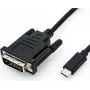 Adapter kabla wideo ROLINE 11.04.5831 USB Type-C na DVI 2 m czarny