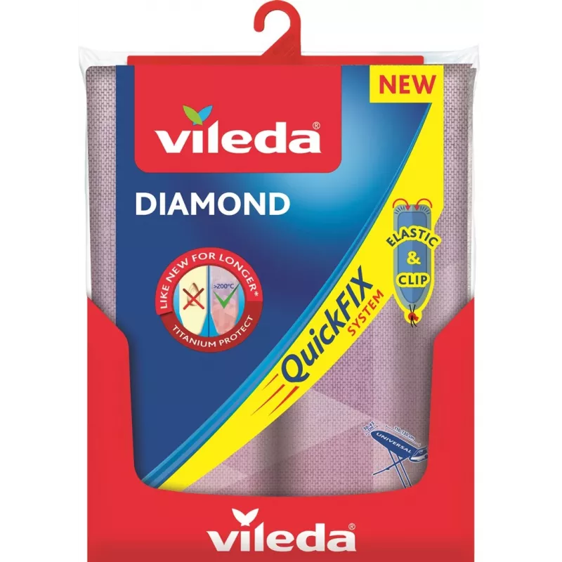 Pokrowiec na deskę do prasowania VILEDA Dimond 173333 do standardowych desek 1200×380 mm, bawełna/pianka, odporny na ciepło do 200°C