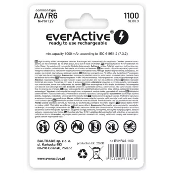 Akumulatory NiMH everActive EVHRL6-1100 1,2 V 1100 mAh — 4 szt., cylindryczne