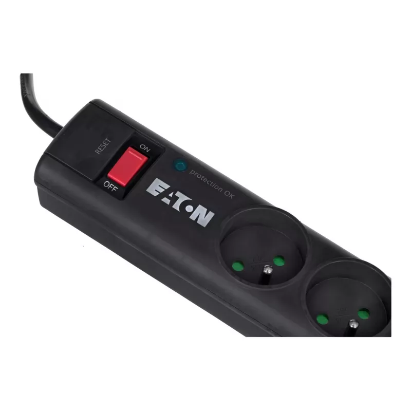 Listwa przeciwprzepięciowa EATON Protection Strip 6 FR — 6x gniazd typu E, 525 J, 10 A, 220–250 V, przewód 1 m