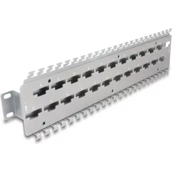 Panel do zarządzania kablami DeLOCK 67070 Metalowy szary 19 cali