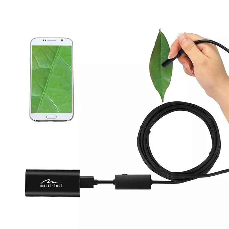 Endoskop WiFi MEDIA-TECH MT4099, sonda 8 mm, kabel 5 m, IP67, 1280×720@30fps, kąt widzenia 70°, bateria 800 mAh