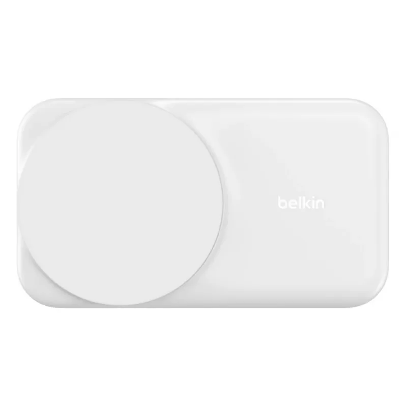 Ładowarka wewnętrzna Belkin UltraCharge 25 W Qi2 3w1 magnetyczna EU biała kwadratowa