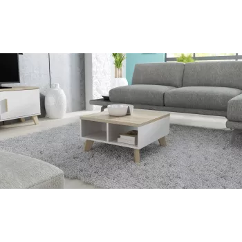 Cama LOTTA 60 Stolik kawowy biały/dąb dąb sonoma
