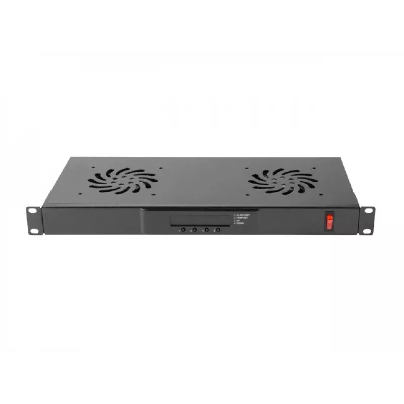 Panel wentylatora LANBERG AK-1502-B, 1U rack, 2 wentylatory, 230V, 38W, 483×44.5×192 mm, czarny