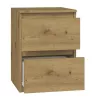 Szafka nocna top e shop M2 ARTISAN, 2 szuflady, dąb, 300×300×400 mm