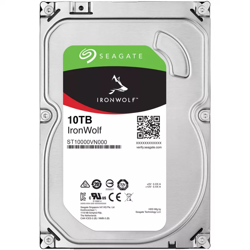 Seagate IronWolf ST10000VN000 wewnętrzny dysk twardy 10 TB 7200 RPM 256 MB 3.5 cala Serial ATA III