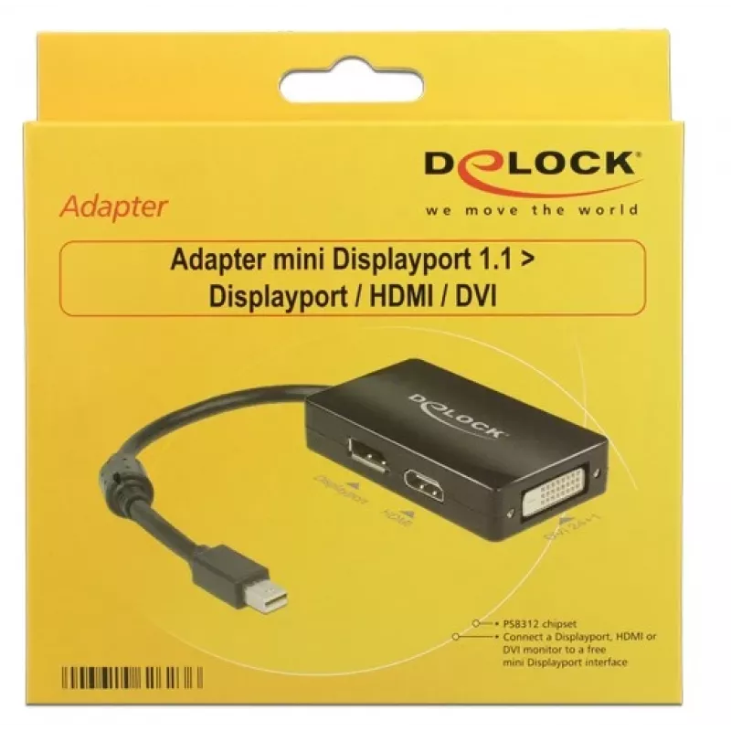 Kabel DeLOCK 0,16m mini DisplayPort na DisplayPort, HDMI, DVI